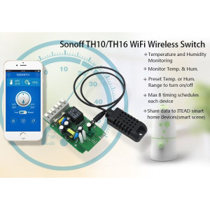 Sonoff TH10 - intrerupator wireless control temperatura - umiditate Sonoff TH10 - intrerupator wireless control temperatura - umiditate
